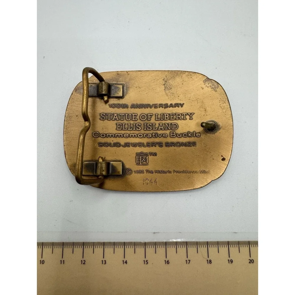 1985 100th Anniversary statue of Liberty Ellis Island Solid Bronze Belt buckle